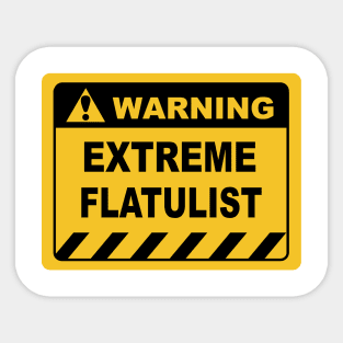 Humorous Human Warning Label EXTREME FLATULIST Sticker